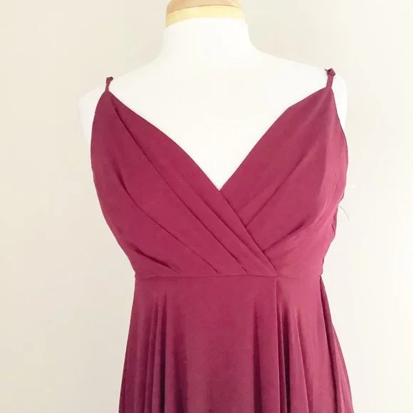 Lulu's Burgundy Red Sleeveless V-Neck Maxi Dress S - Picture 5 of 9